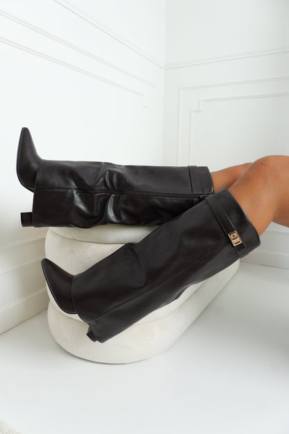 Bottes à talons simili cuir