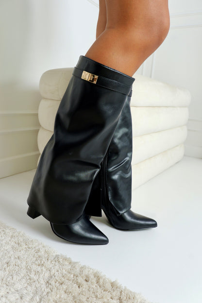 Bottes à talons simili cuir