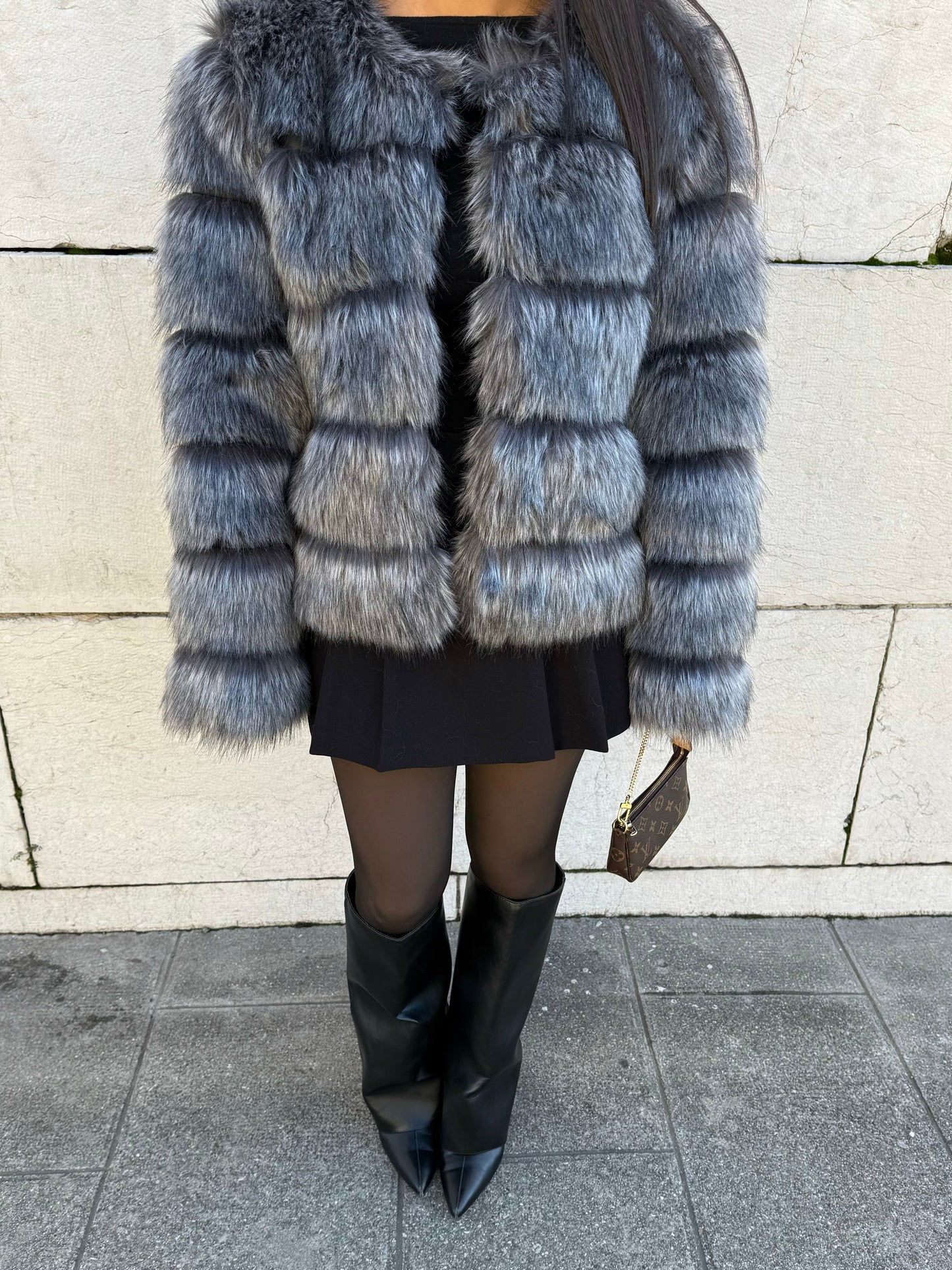 FOURRURE GRIS ANTHRACITE