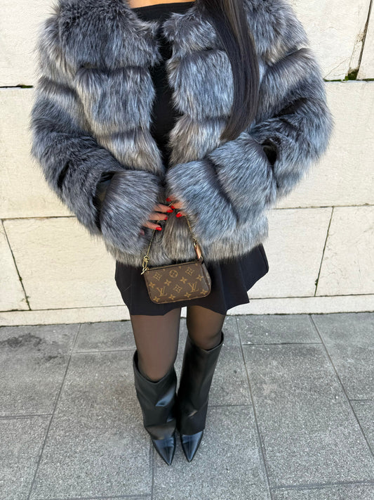 FOURRURE GRIS ANTHRACITE