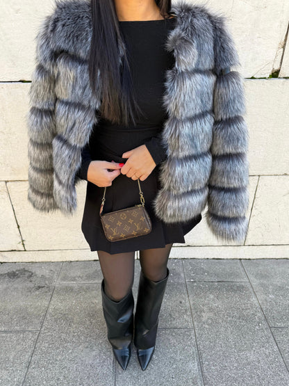 FOURRURE GRIS ANTHRACITE