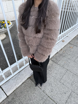 FOURRURE HAZELNUT MANCHES LONGUES